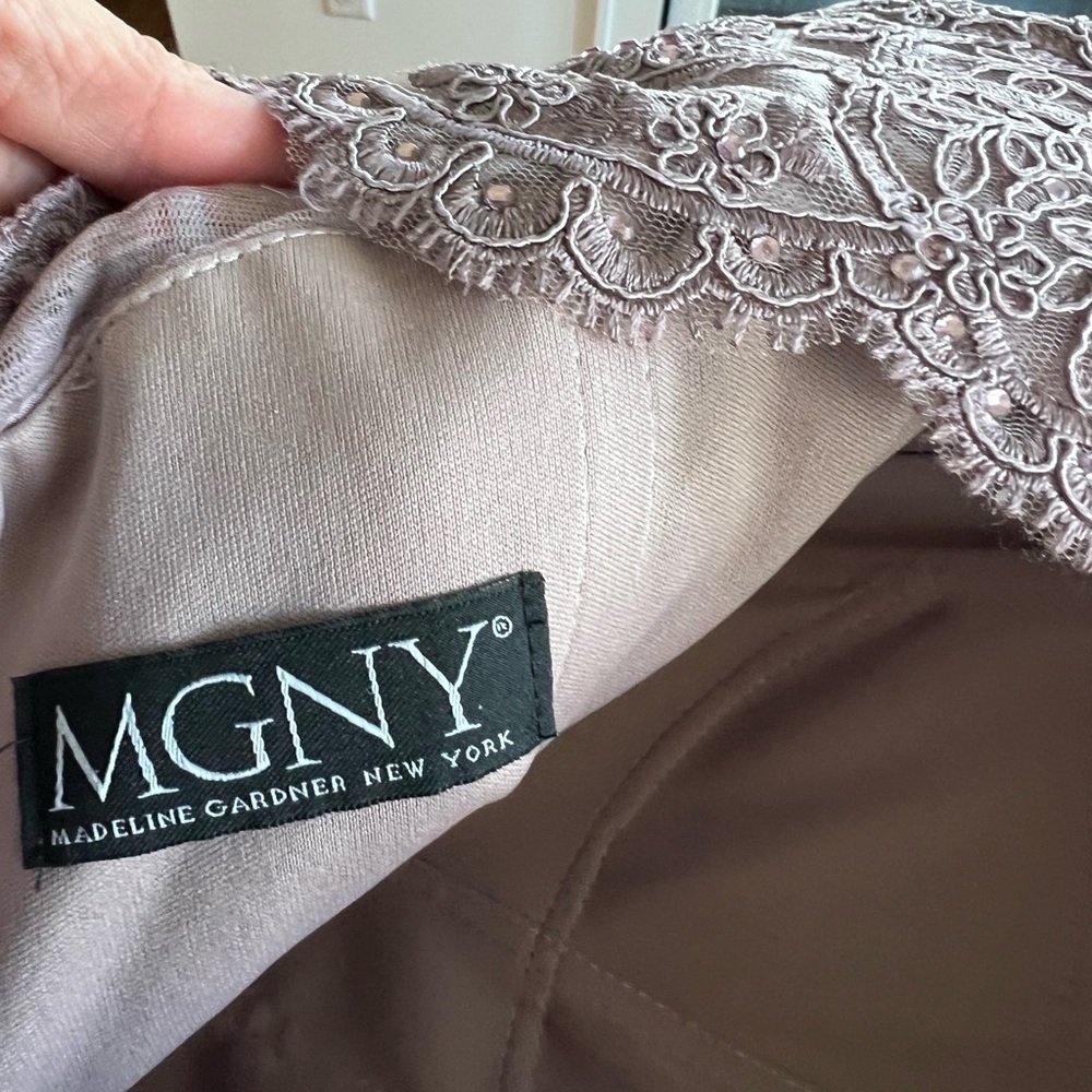 MGNY Lace Wedding Dress in lilac